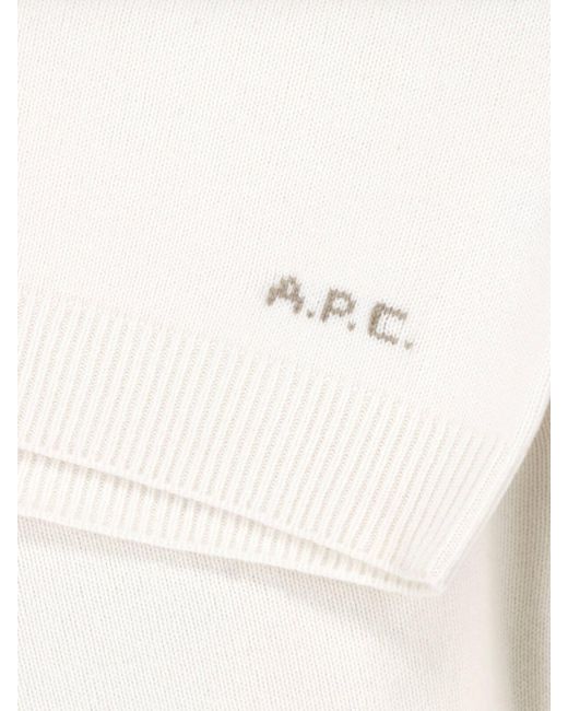 A.P.C. White A. P.C. Wool Crewneck Sweater for men