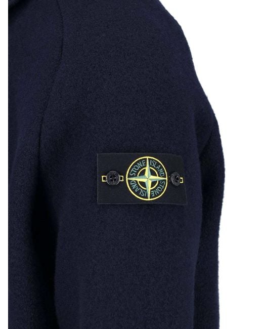 Stone Island Blue Virgin Wool Jacket for men