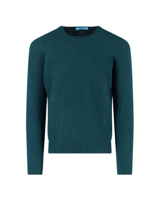Drumohr Blue Wool Sweater for men