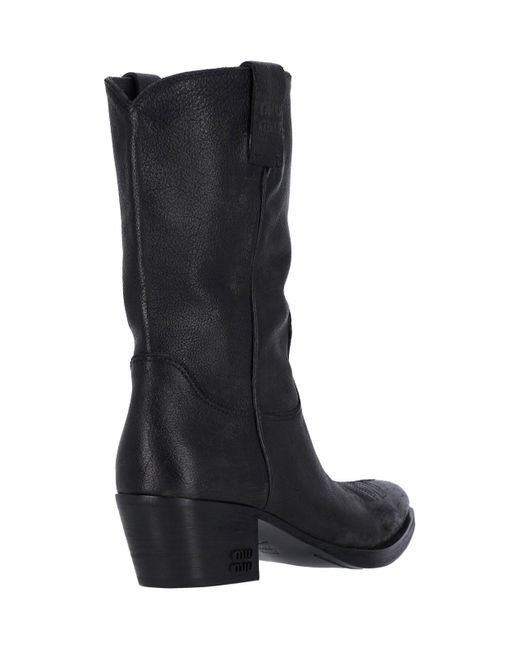 Miu Miu Black Logo Boots