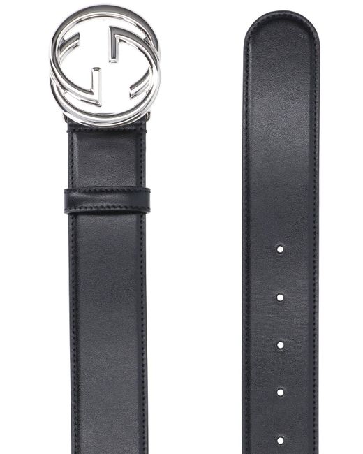 Cintura Incrocio "Gg" di Gucci in Black da Uomo