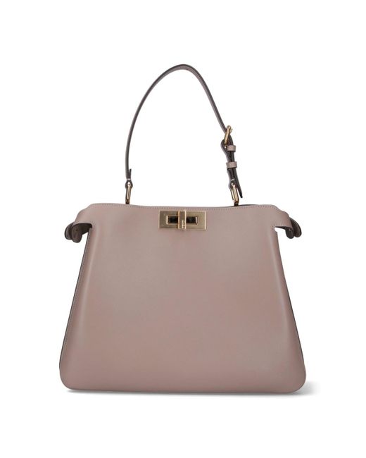 Fendi Natural Medium Handbag "Peekaboo Soft"
