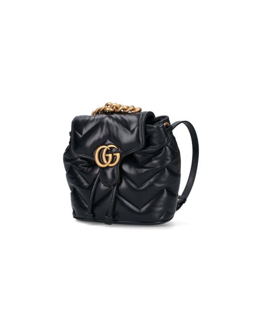 Gucci Black 'Gg Marmont' Backpack