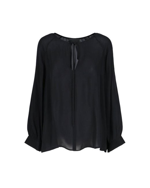 Nili Lotan Black Acadia' Silk Blouse