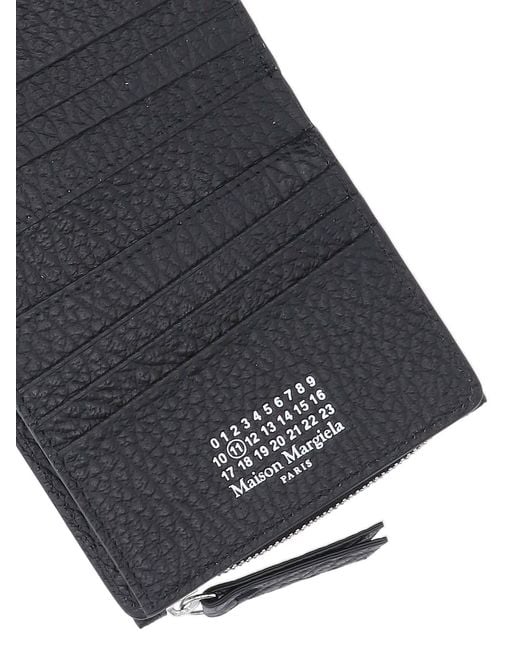 Maison Margiela Black Grained Leather Wallet With Brass & Zinc Hardware