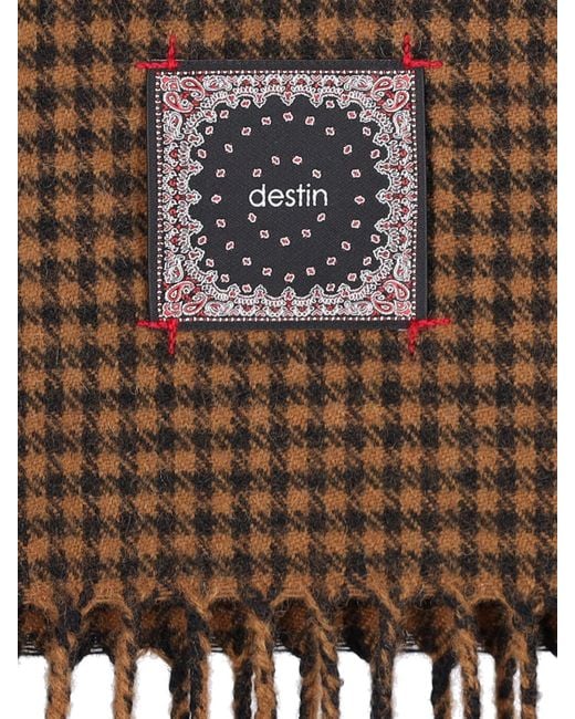 Destin Brown Houndstooth Scarf for men