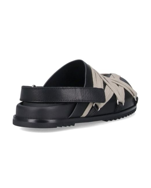 Mules "Megalaced" di Rick Owens in Black