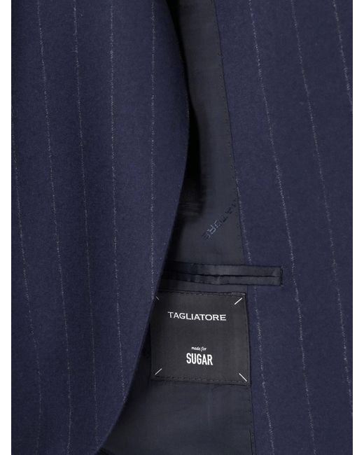Tagliatore Blue Exclusive Pinstripe Tailored Suit By for men
