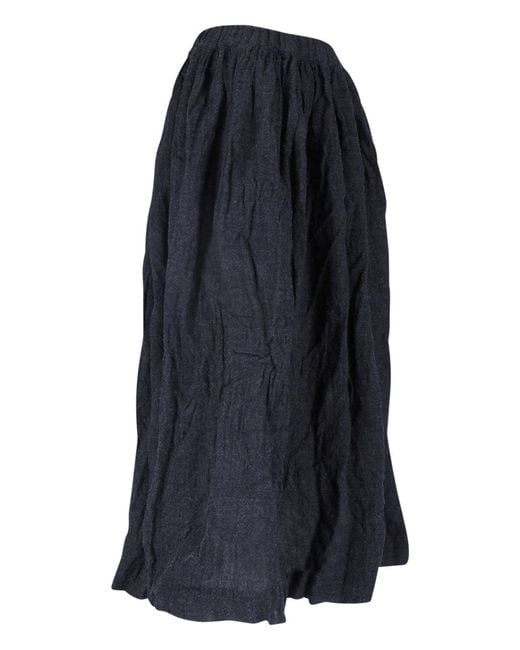 Daniela Gregis Blue Midi Wool Skirt