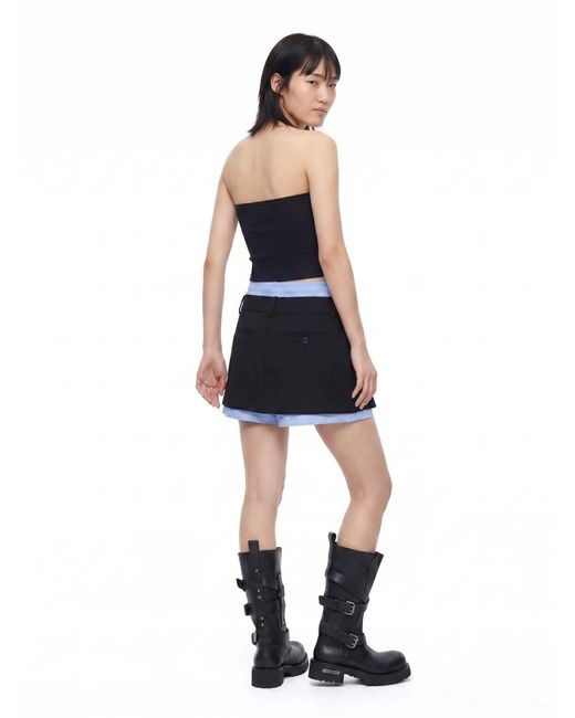 Courreges Blue Top “Buckle Knit Bustier”