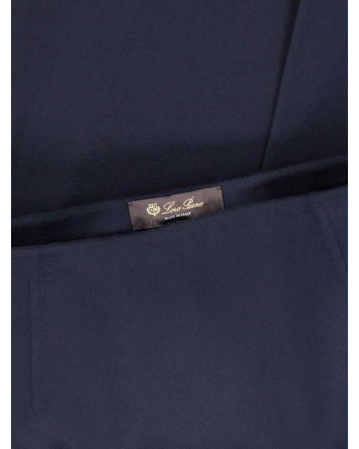 Loro Piana Blue 'Vivian' Cashmere Midi Skirt