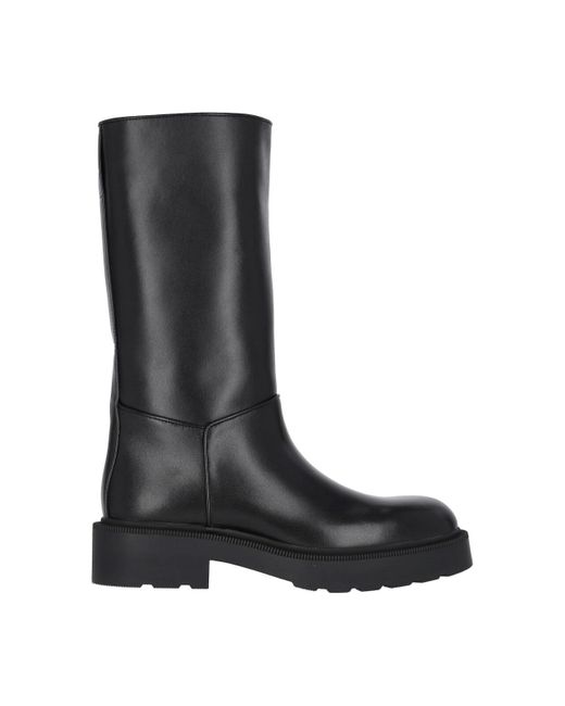The Row Black Leather Boots