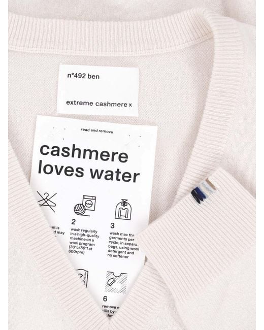 Extreme Cashmere White Cashmere Sweater "Ben"