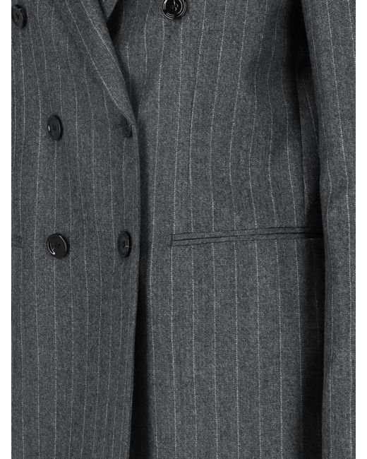 Lardini Black Double-Breasted Virgin Wool Blazer