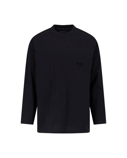 Y-3 Blue T-Shirt "Gradient 3 Stripes" for men