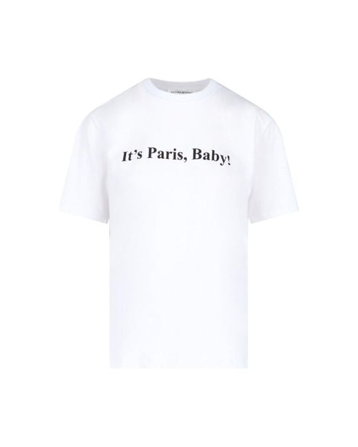 Victoria Beckham White 'it's Paris, Baby!' T-shirt