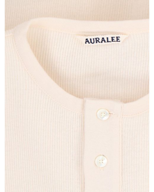 Auralee White Ribbed Sweater for men