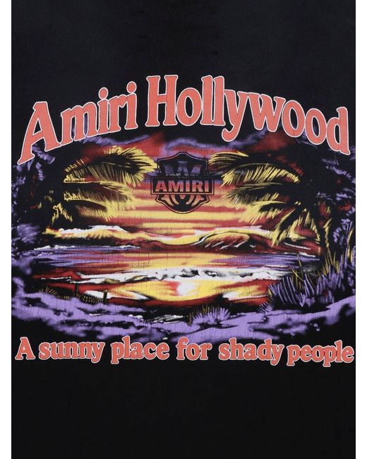Amiri Black 100% Cotton Crewneck T-Shirt for men