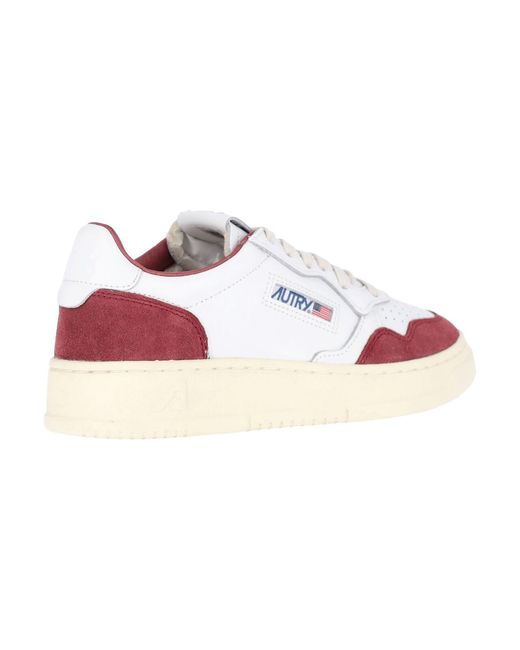 Autry Pink Medalist Leather Suede Sneakers