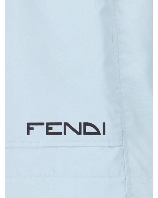 Pantaloncini Sportivi Logo di Fendi in Blue