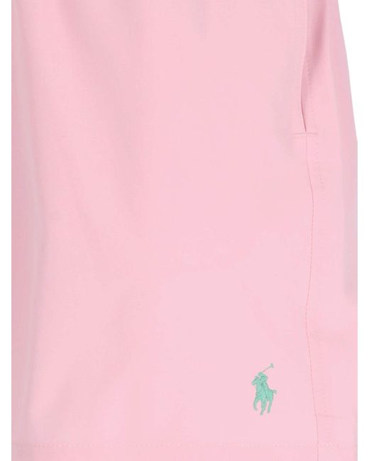 Pantaloncini Costume "Traveler" di Polo Ralph Lauren in Pink da Uomo