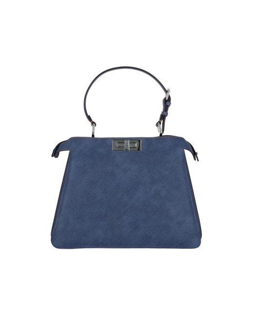 Fendi Blue Medium Shoulder Bag "Peekaboo"