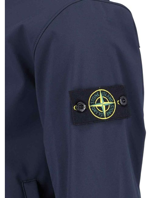 Stone Island Blue Jacket "4100118 Light Soft Shell-R E.Dye" for men