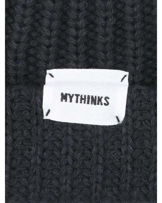 MYTHINKS Black Wool Blend Beanie