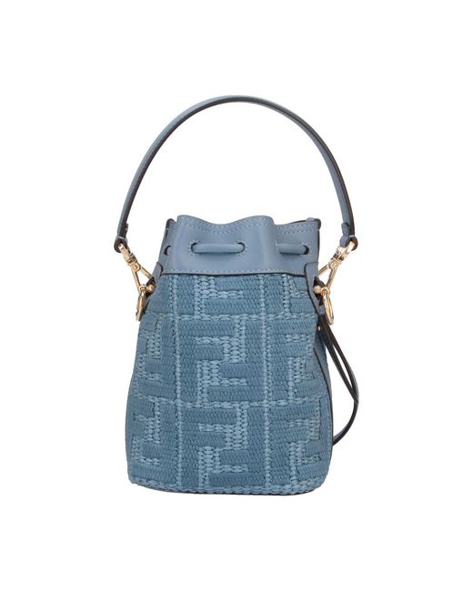 Fendi Blue Bucket Bag "Mon Tresor"