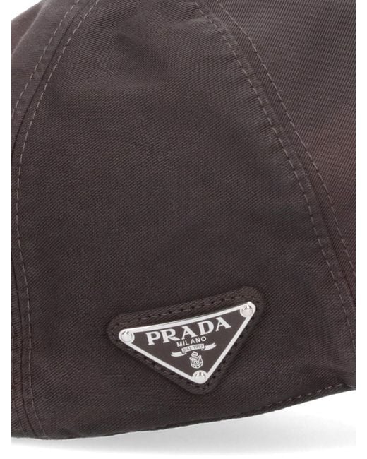 Prada Brown Logo Baseball Cap for men