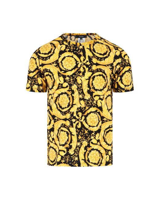 T-Shirt Intima "Barocco" di Versace in Yellow da Uomo