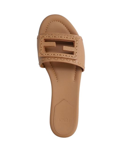 Fendi White Slides Sandals "Baguette"