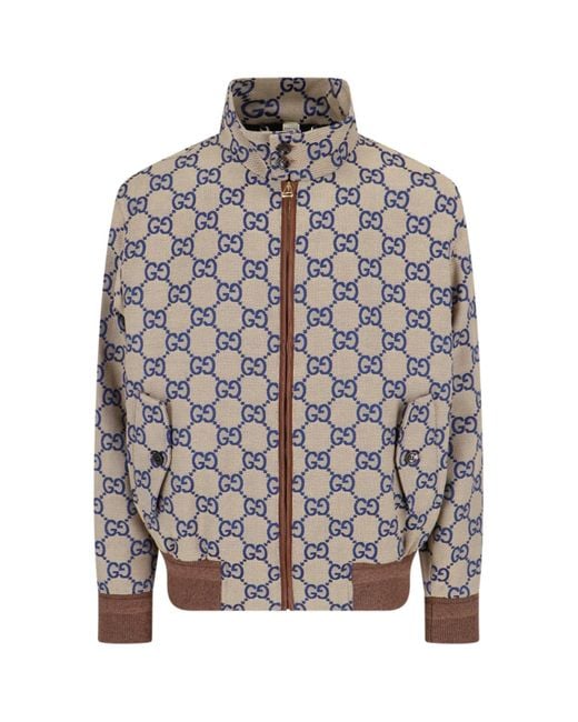 Gucci Gray 'Gg' Zip Jacket for men