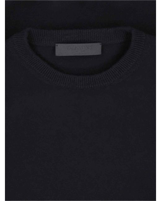 Valentino Blue Ruffled Sweater