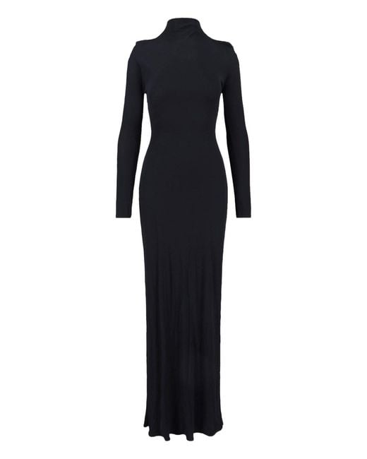 Alaïa Blue Draped Maxi Dress