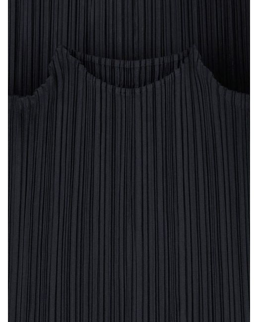 Pleats Please Issey Miyake Black Pleated Midi Dress