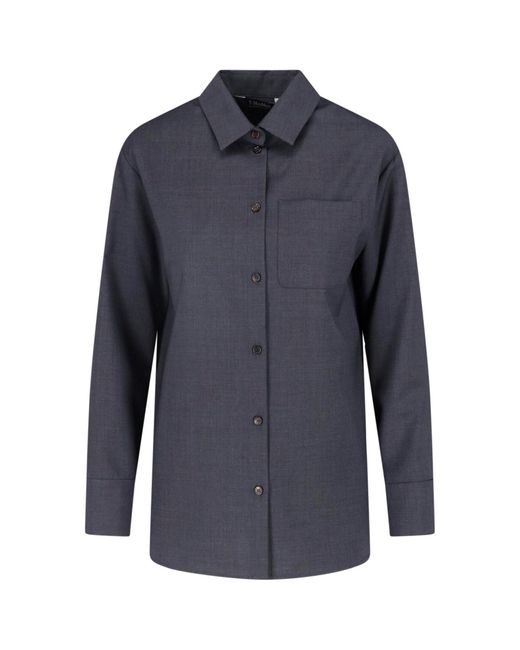 Max Mara Blue Virgin Wool Shirt