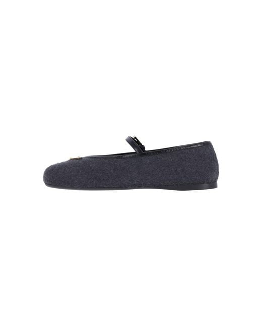 Prada Blue Logo Ballerinas