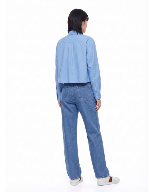 Jil Sander Blue Mid-Rise Straight-Leg Denim Jeans