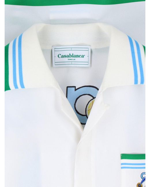 Casablancabrand Blue 'le Jen Coloré' Silk Shirt for men