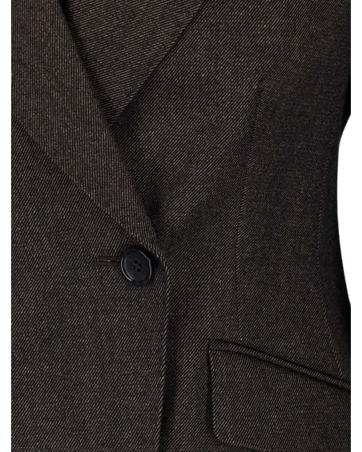 Max Mara Black Single-Breasted Virgin Wool Blazer