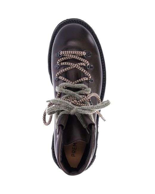Premiata Brown Leather Ankle Boots for men