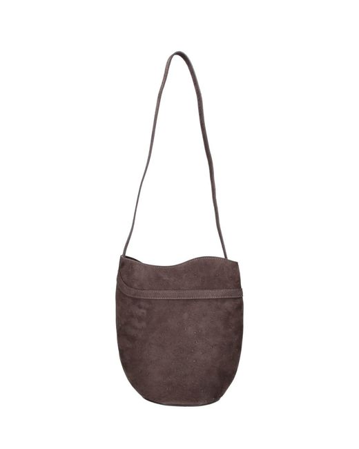 Liffner White Bucket Bag "Belted"