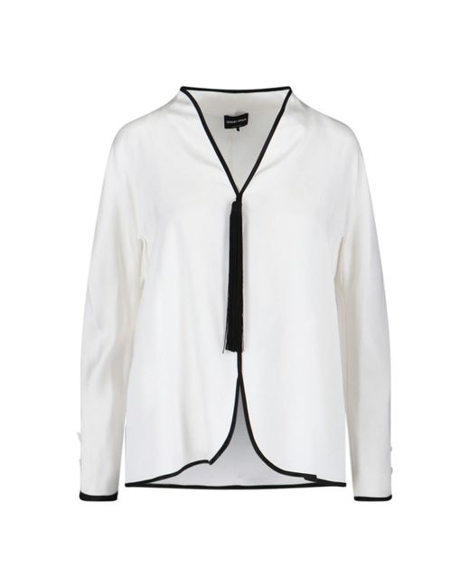 Camicia Morbida In Seta di Giorgio Armani in White