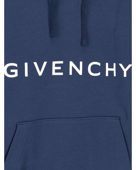 Felpa Cappuccio Logo di Givenchy in Blue da Uomo