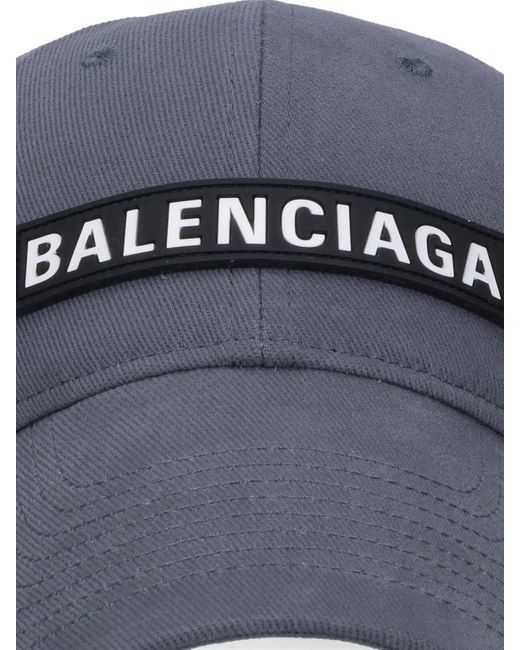 Balenciaga Blue Logo Baseball Cap for men
