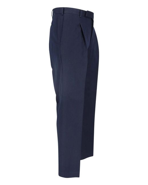 PT Torino Blue Virgin Wool Blend Trousers for men