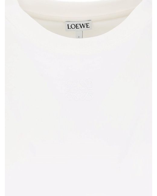 Loewe White Asymmetrical Logo T-Shirt