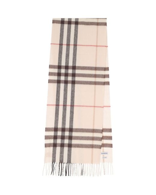 Sciarpa In Cashmere "Check" di Burberry in Natural