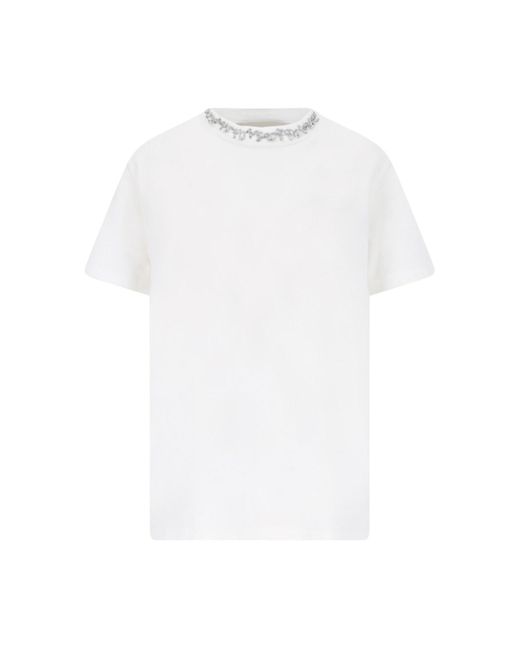 T-Shirt Cristalli di Golden Goose Deluxe Brand in White